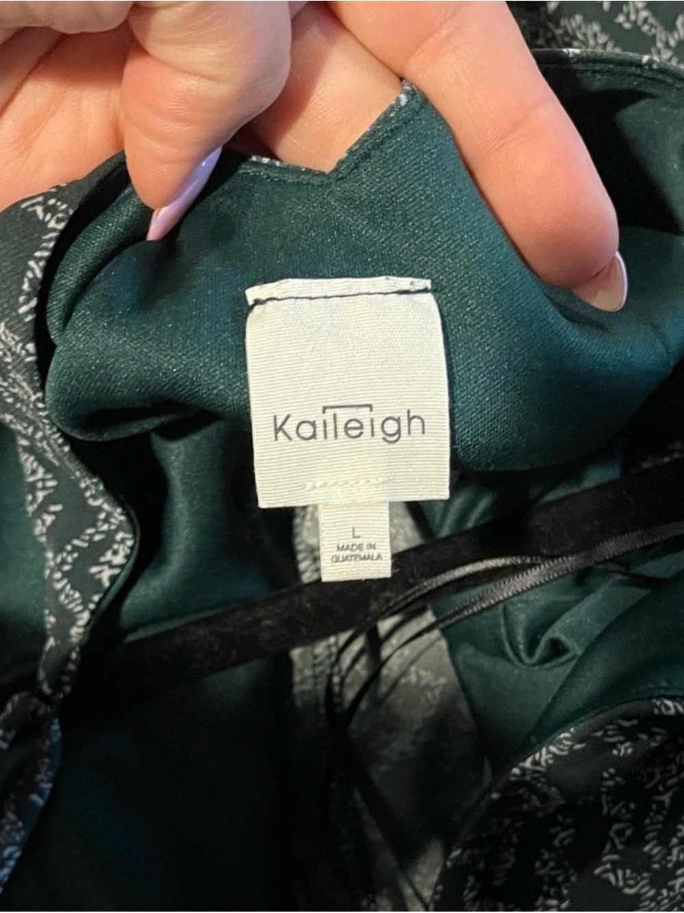 Kaileigh Black Green Wide Leg Jumpsuit Medium Boho Flowy Sleeveless Pockets - Picture 6 of 6